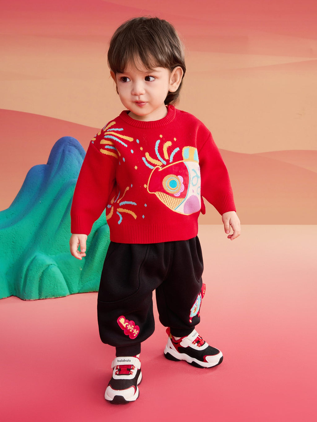 Balabala Children's Clothes Baby Sweater Pullover 2025 New Winter Clothes Baby Bottoming Shirt Cute and Fun