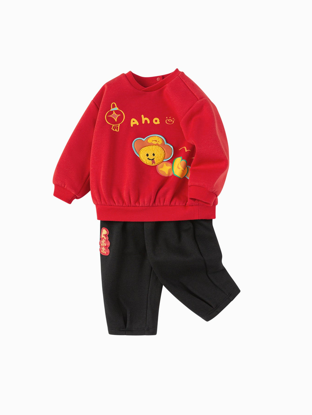 Balabala Children Clothes Baby Suit Baby Clothes 2025 New Sports 2Pcs Pack Cute Fleece Trendy