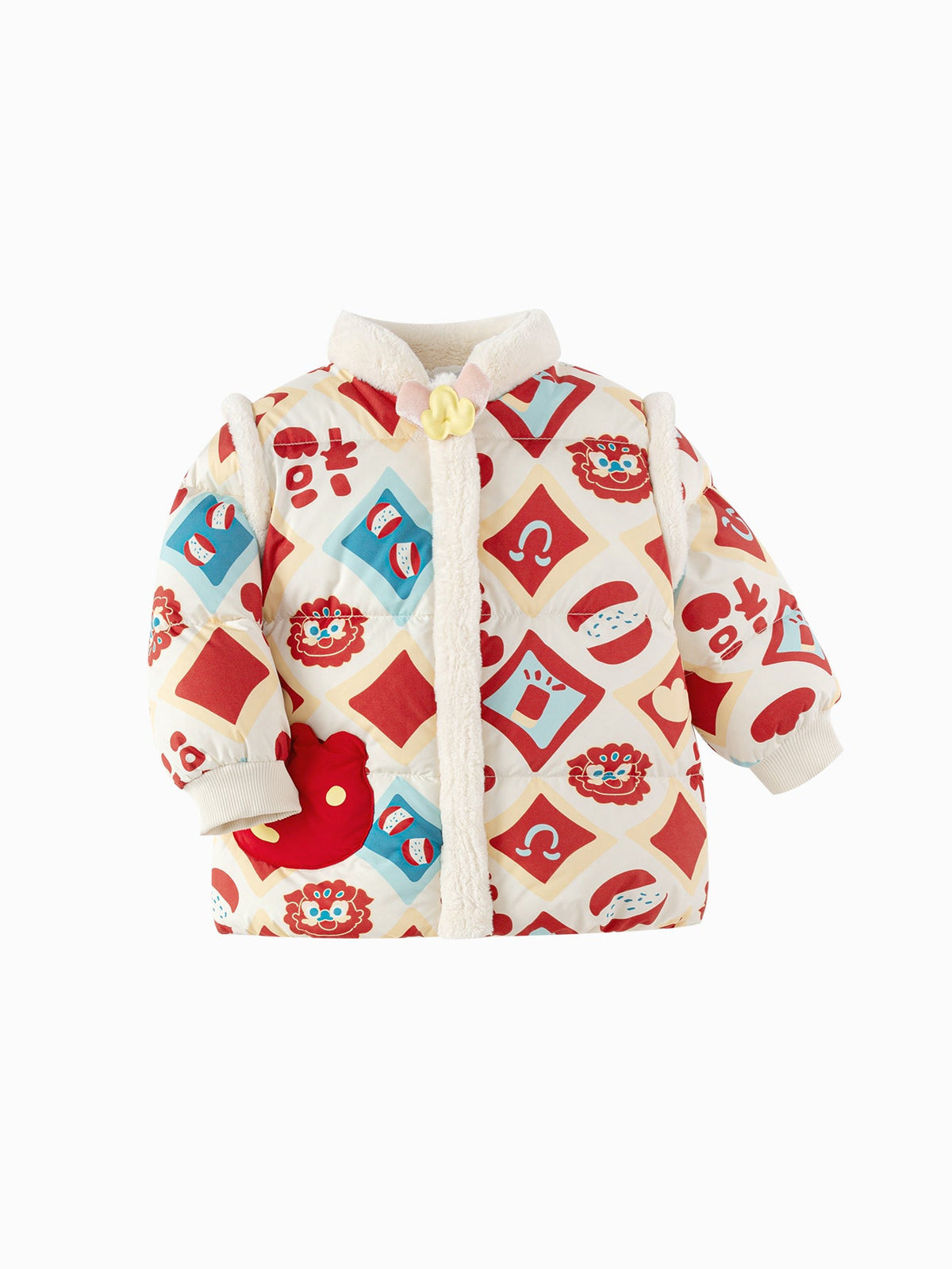 Balabala Children's Clothes Baby Down Jacket Baby Coat 2025 New Winter Clothes Neo- Chinese style New Year Greeting Outfit