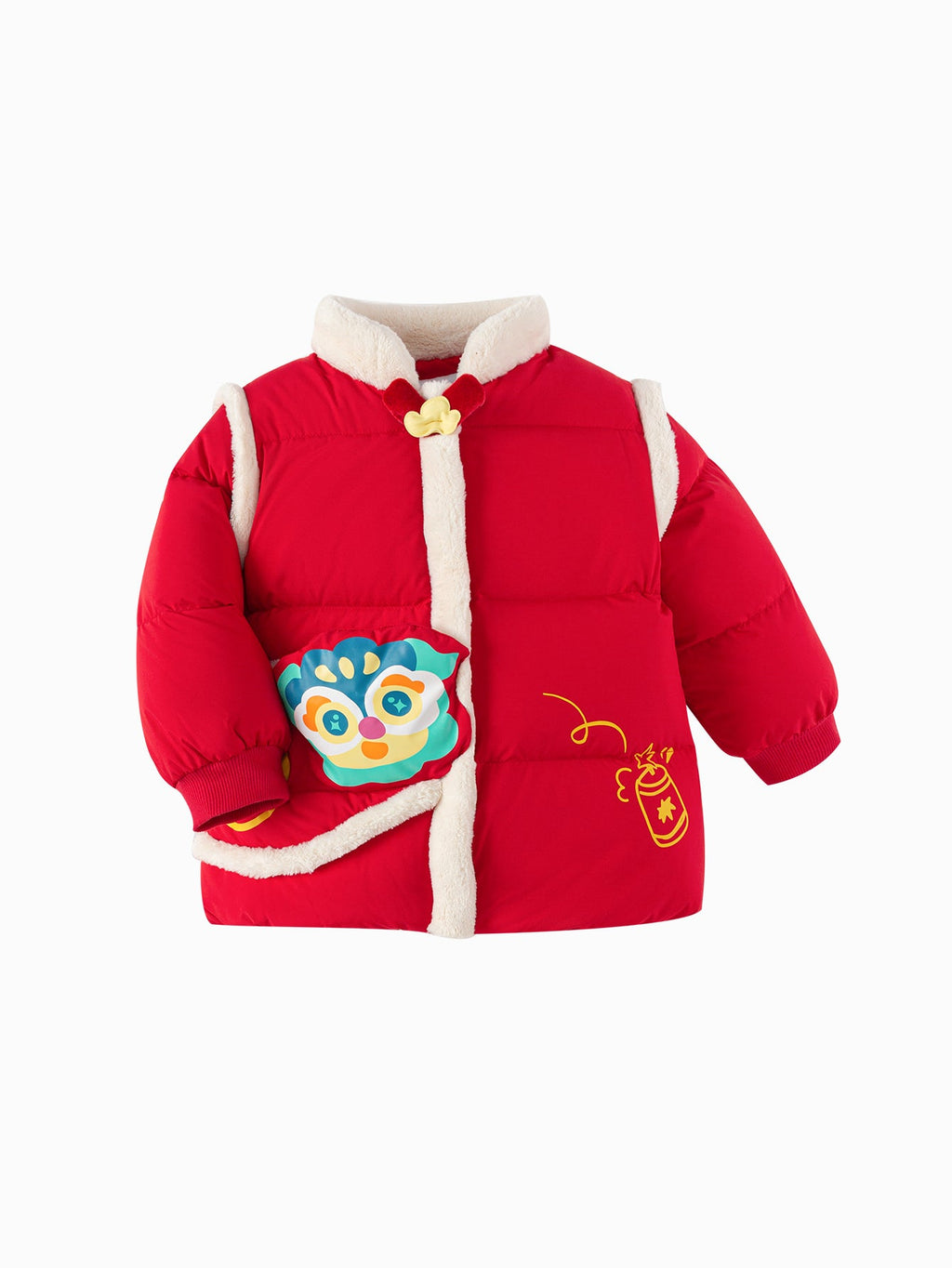 Balabala Children's Clothes Baby Down Jacket Baby Coat 2025 New Winter Clothes Neo- Chinese style New Year Greeting Outfit