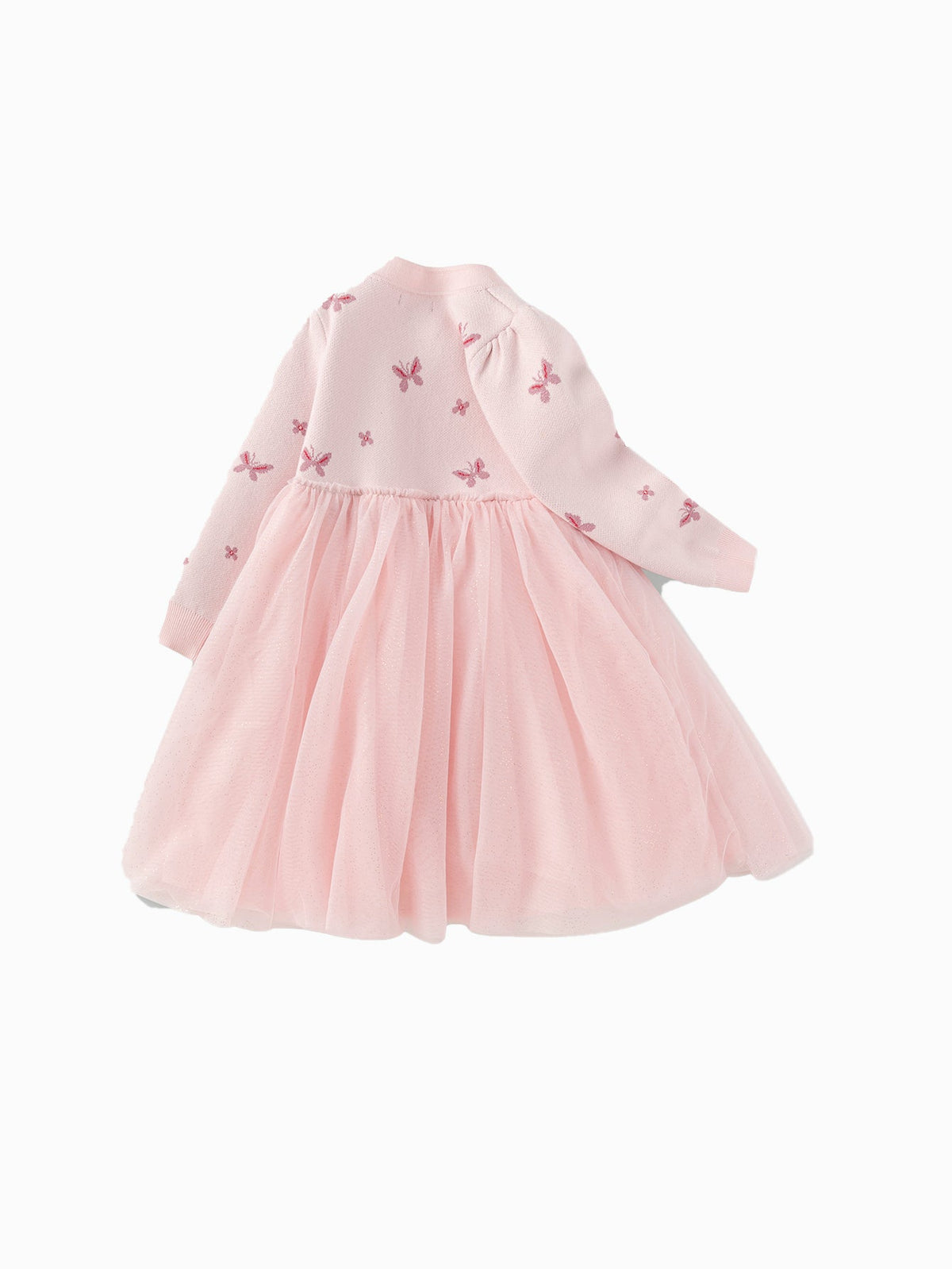 Balabala Children Clothes Girl Dress Children Skirt Knitted Mesh 2025 Winter New Princess Dress New Year