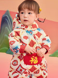 Balabala Children Clothes Baby Jumpsuit Newborn New Year Greeting Down Outfit 2025 New Year Winter wear