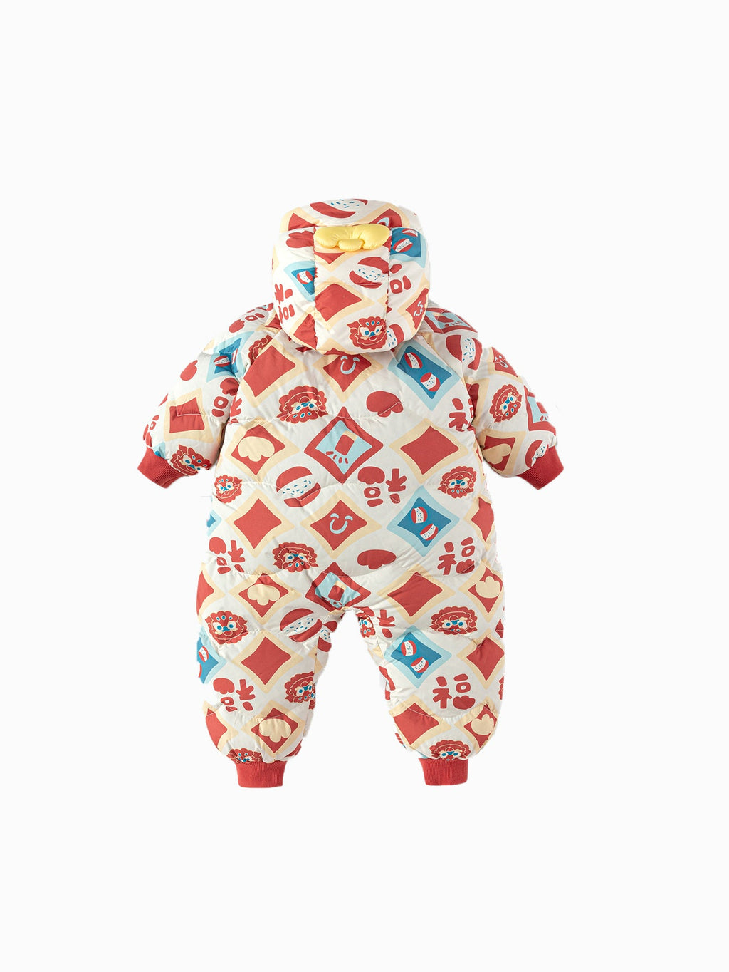 Balabala Children Clothes Baby Jumpsuit Newborn New Year Greeting Down Outfit 2025 New Year Winter wear