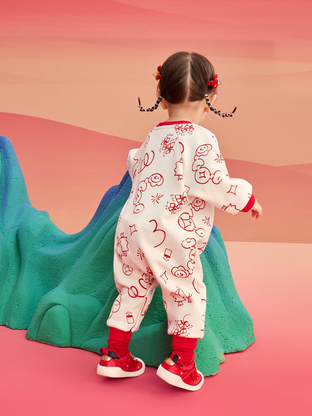 Balabala Baby Clothes Jumpsuit Newborn Romper New Year Greeting Outfit 2025 New Spring
