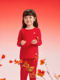 Balabala Children Thermal Underwear Suit Snake Year of the Snake New Boy And Girl Autumn Top And Pants Animal Year Red Pajamas