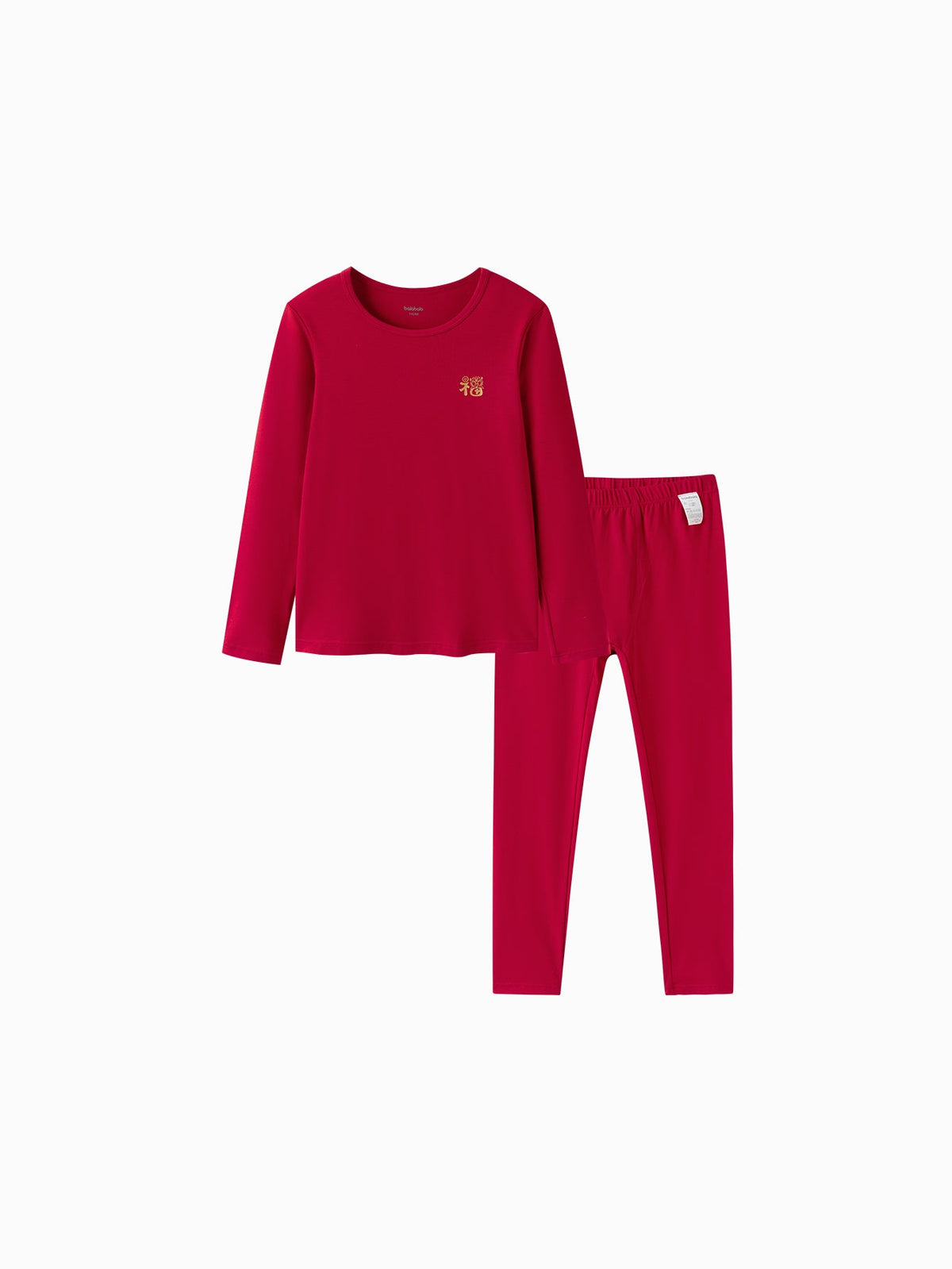 Balabala Children Thermal Underwear Suit Year of the Snake New Boy And Girl Autumn Heated Top And Pants Animal Year Red Pajamas