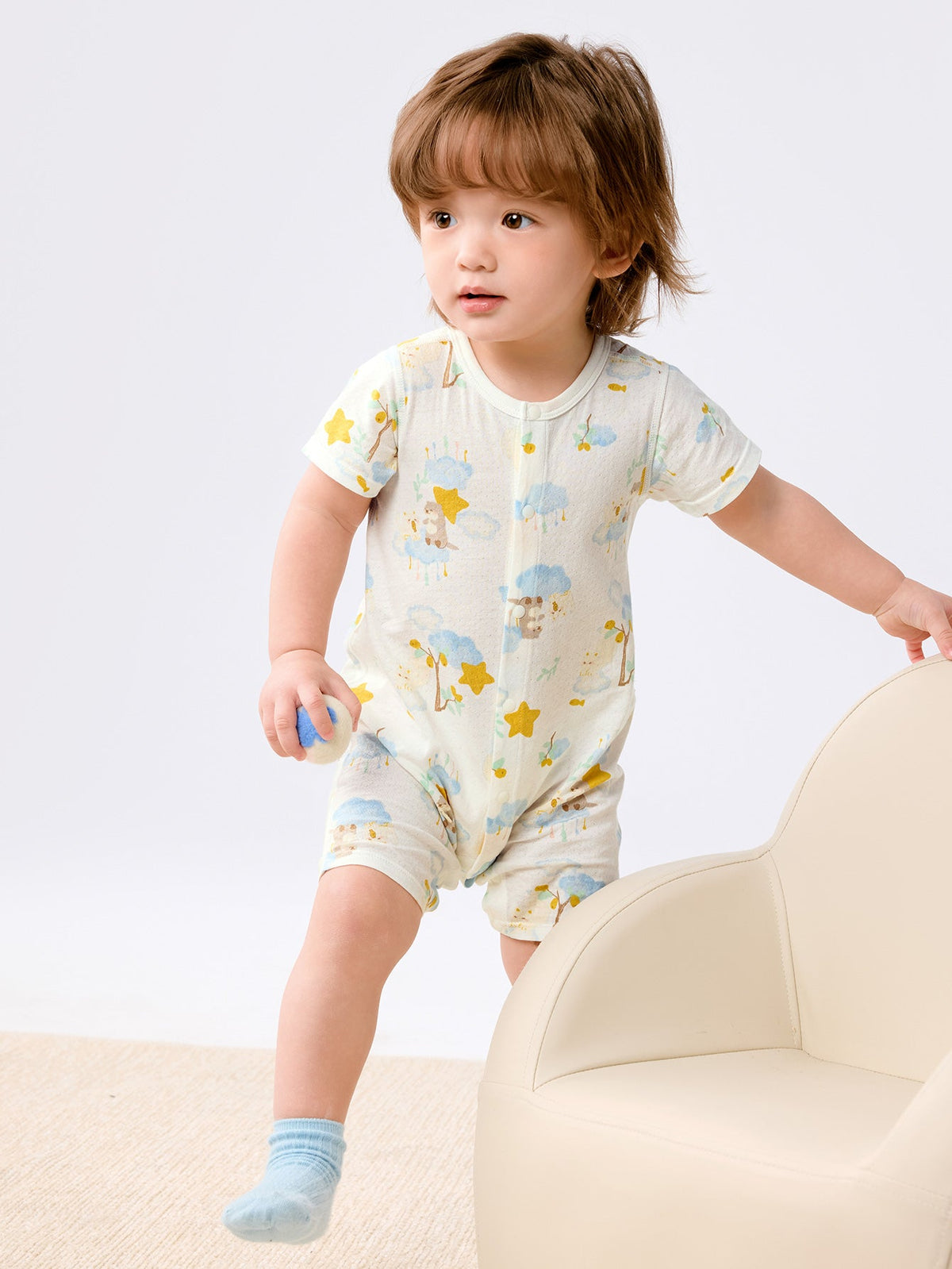 Baby Unisex Baby Underwear Suit In A Straight Open Jumpsuit