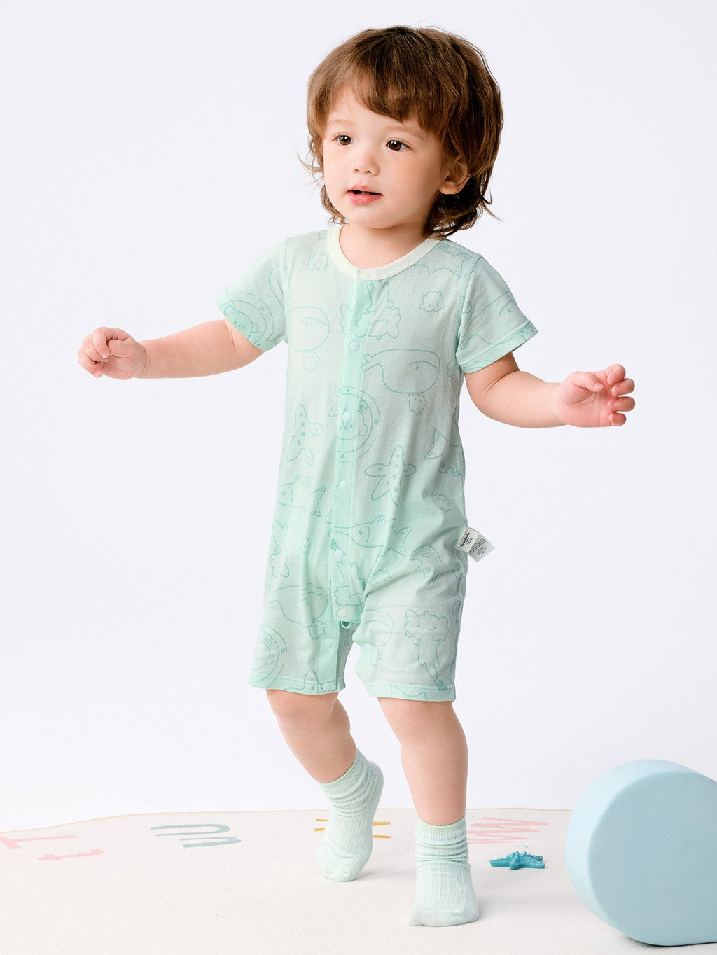 Baby Unisex Baby Underwear Suit In A Straight Open Jumpsuit