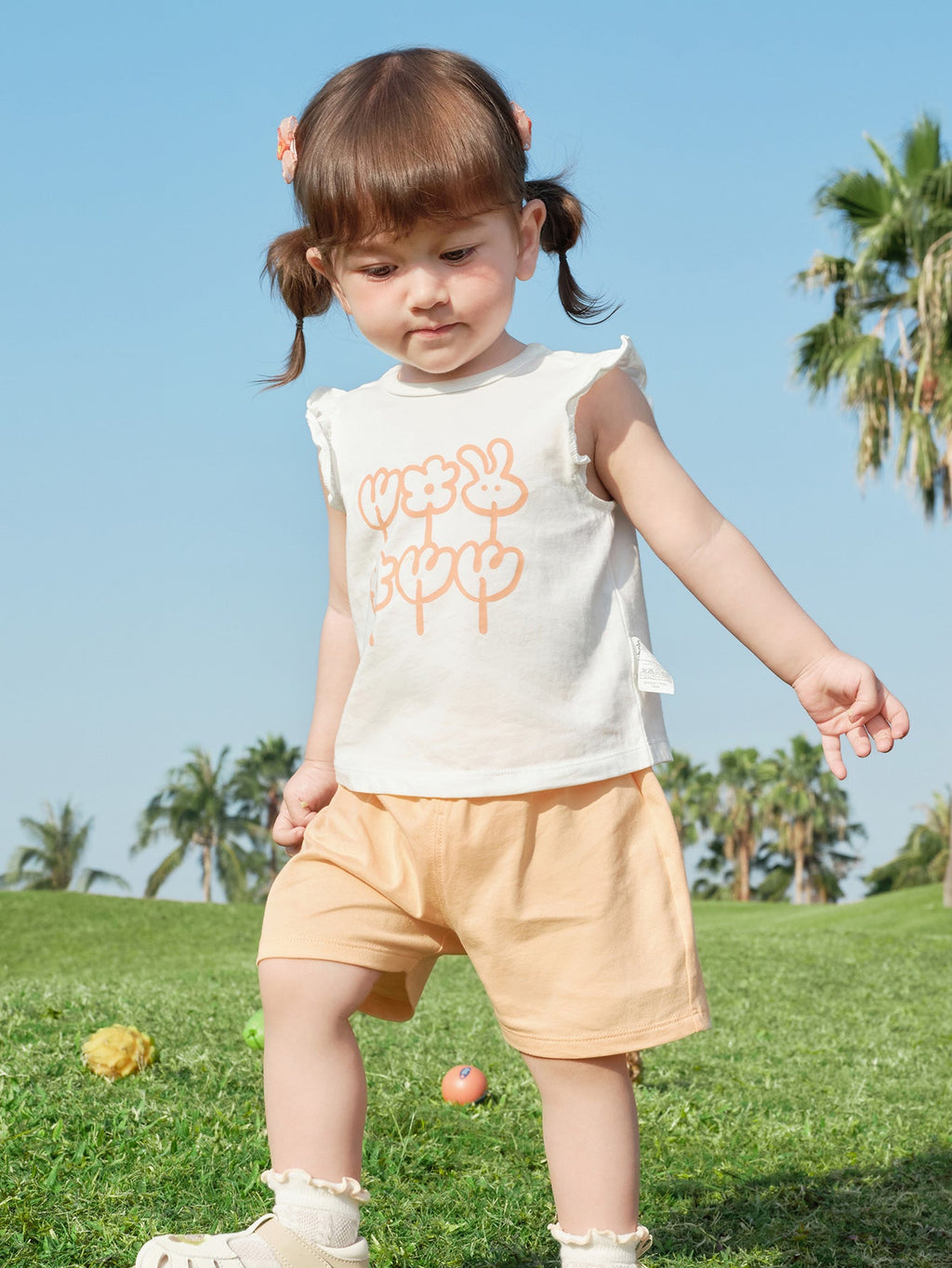 Balabala Baby Girl Short Sleeve Suit
