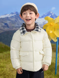 balabala boy toddler Plaid Shirt Collar Down Jacket
