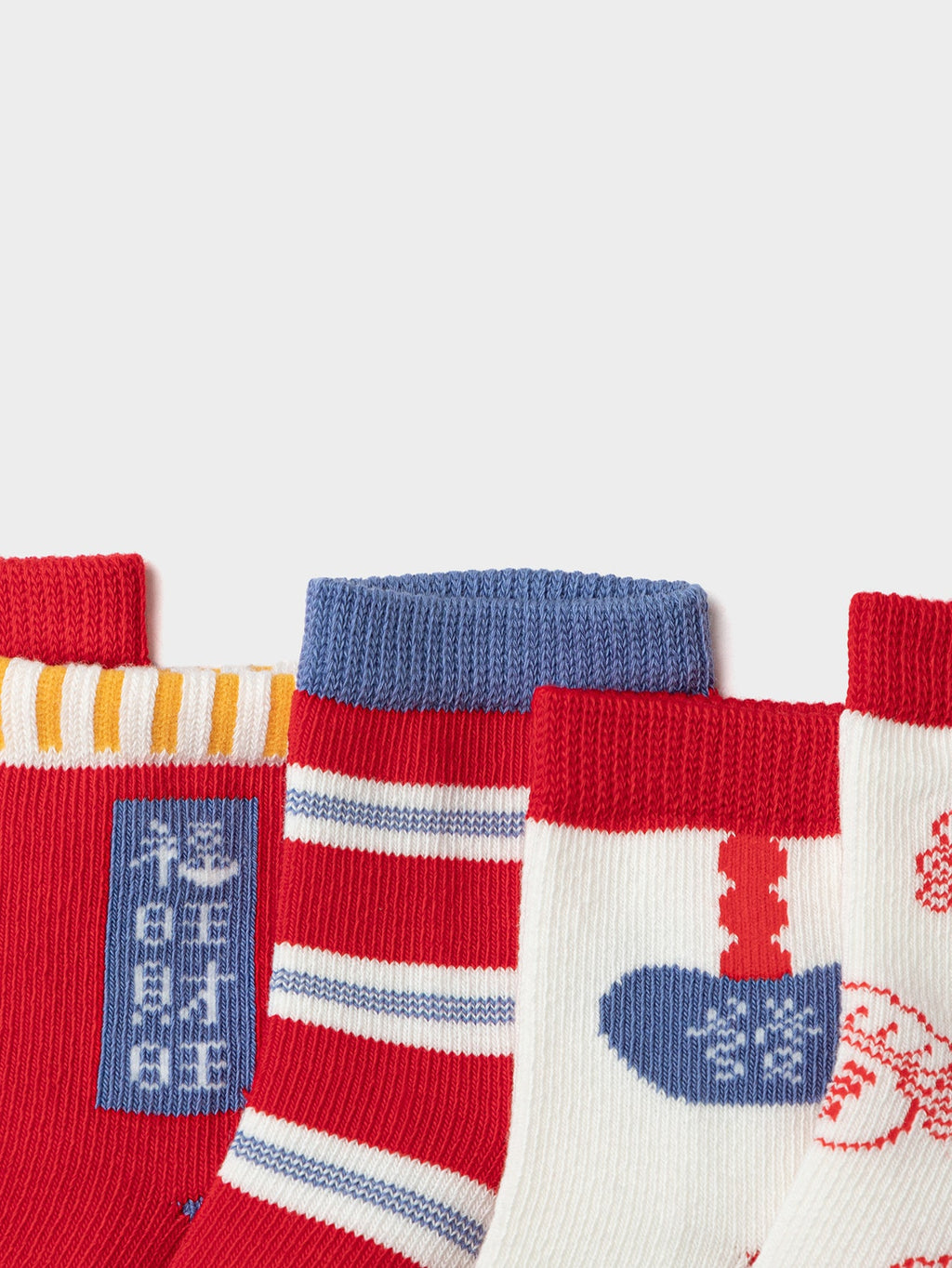 Balabala Baby Socks Year of Snake New Children Cotton Socks Boy And Girl Toddler Animal Year Red 5Pcs Pack