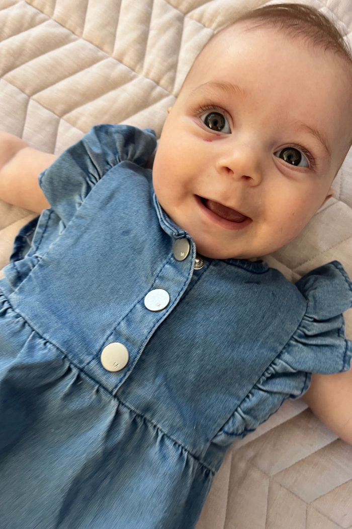 Denim Frill Playsuit