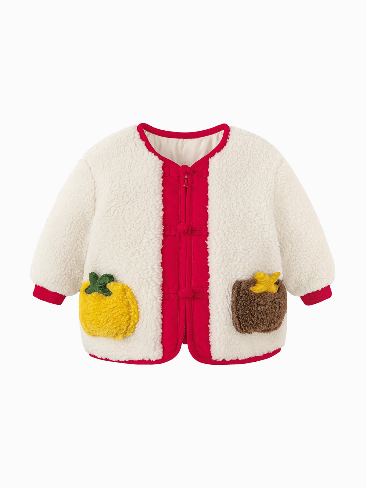 Baby Unisex New Chinese New Year Greetings Clothes Imitation Sherpa Jacket Winter