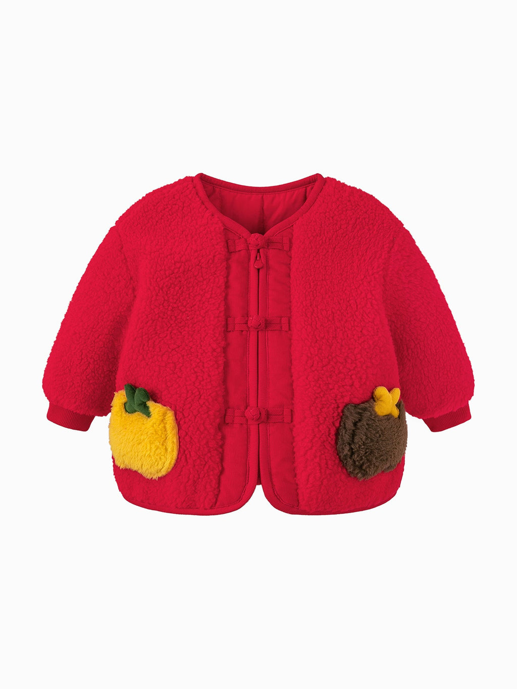 Baby Unisex New Chinese New Year Greetings Clothes Imitation Sherpa Jacket Winter