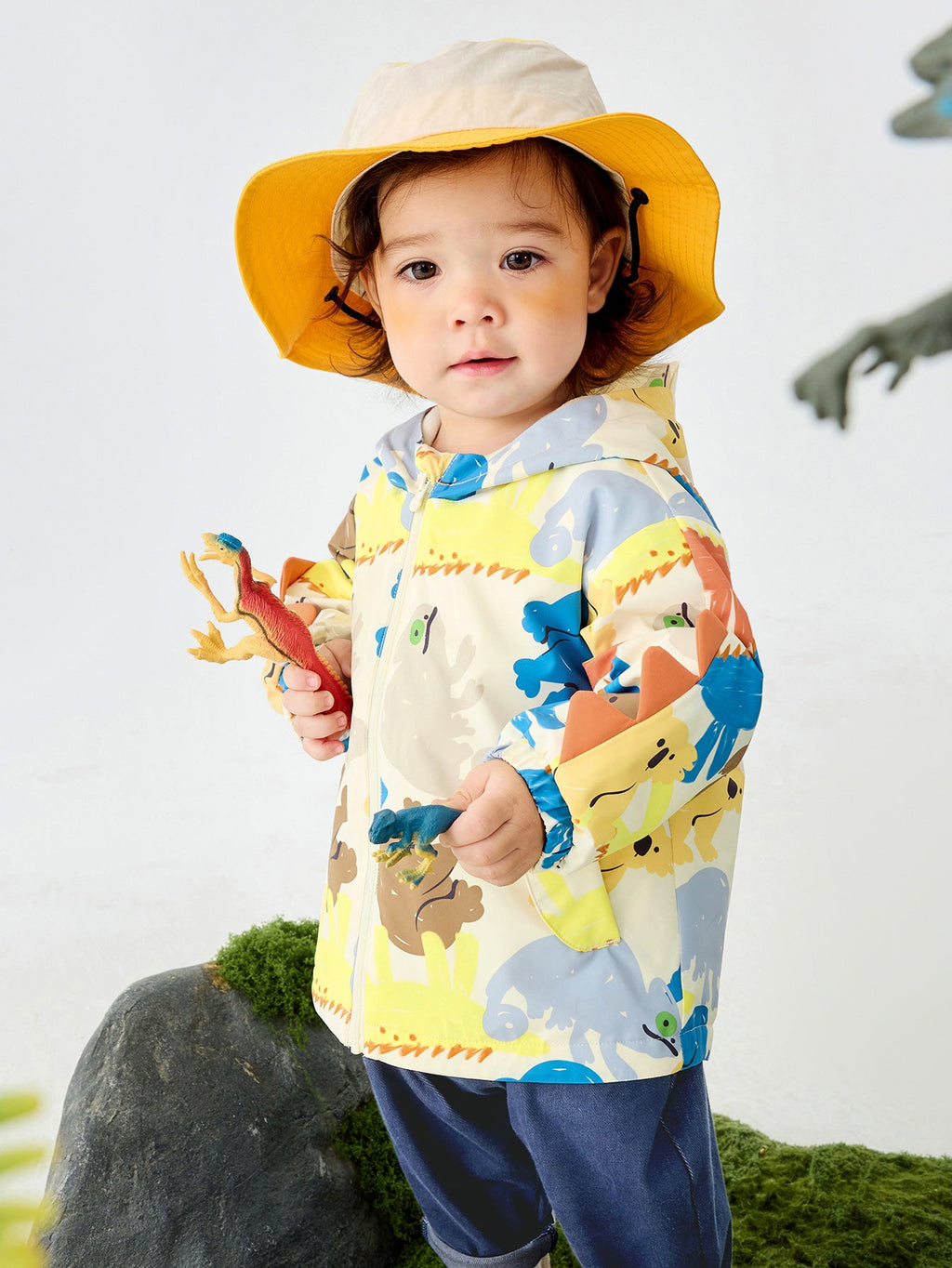 Baby Unisex New Chinese style three-proof anti-humidity and cold-keeping warm plush hooded jacket
