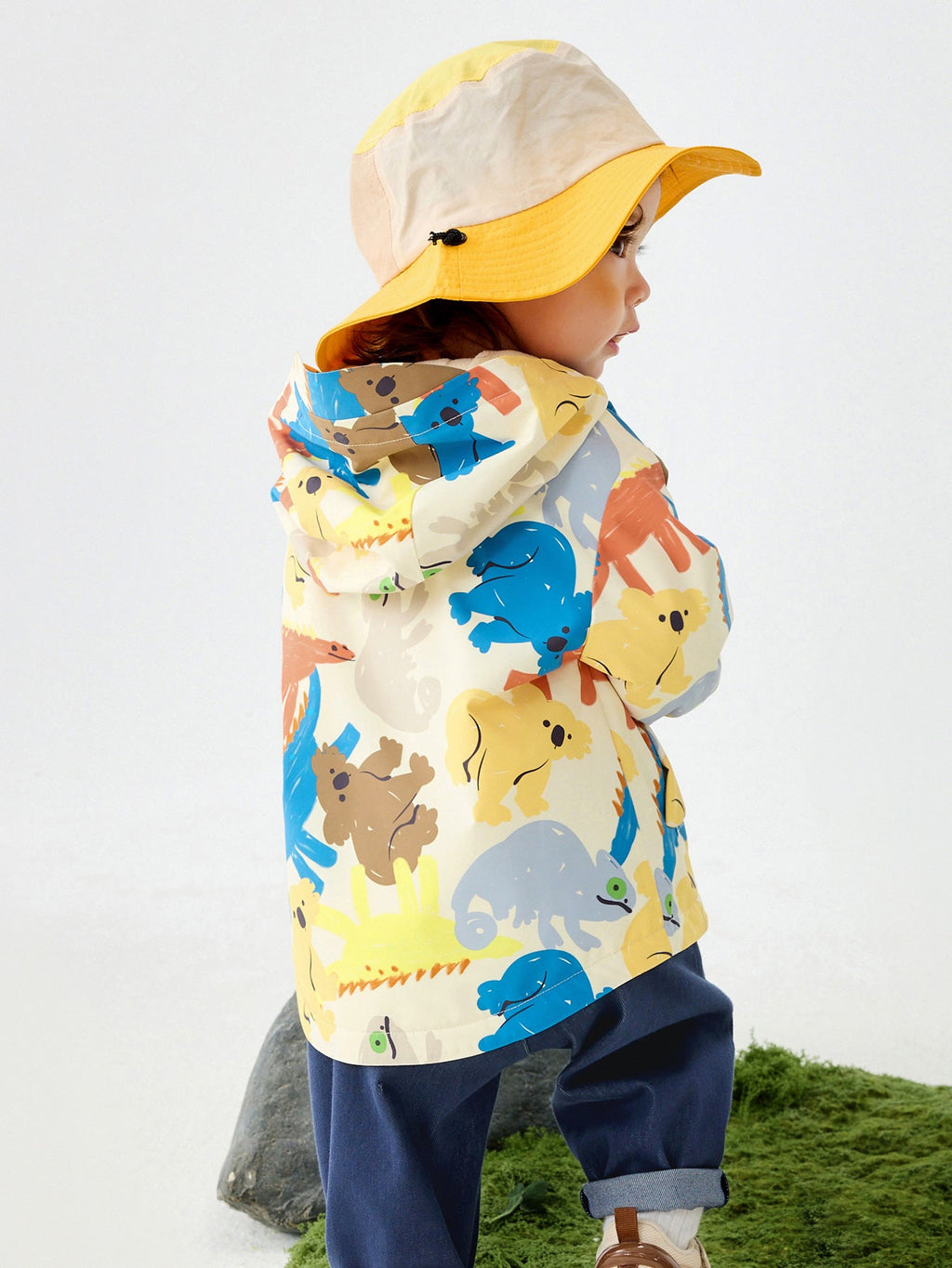 Baby Unisex New Chinese style three-proof anti-humidity and cold-keeping warm plush hooded jacket