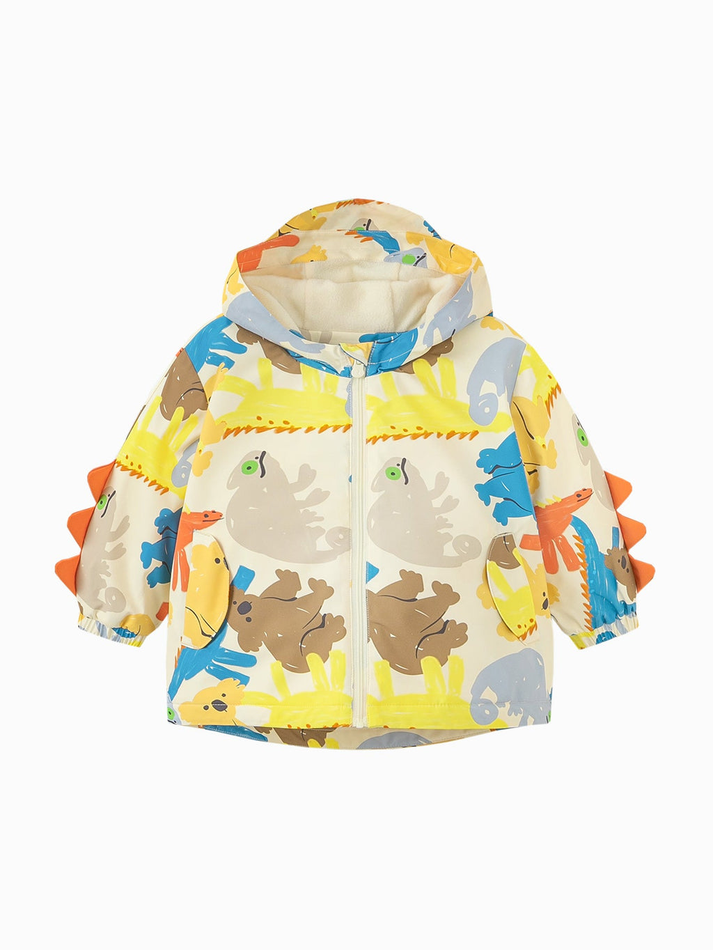 Baby Unisex New Chinese style three-proof anti-humidity and cold-keeping warm plush hooded jacket
