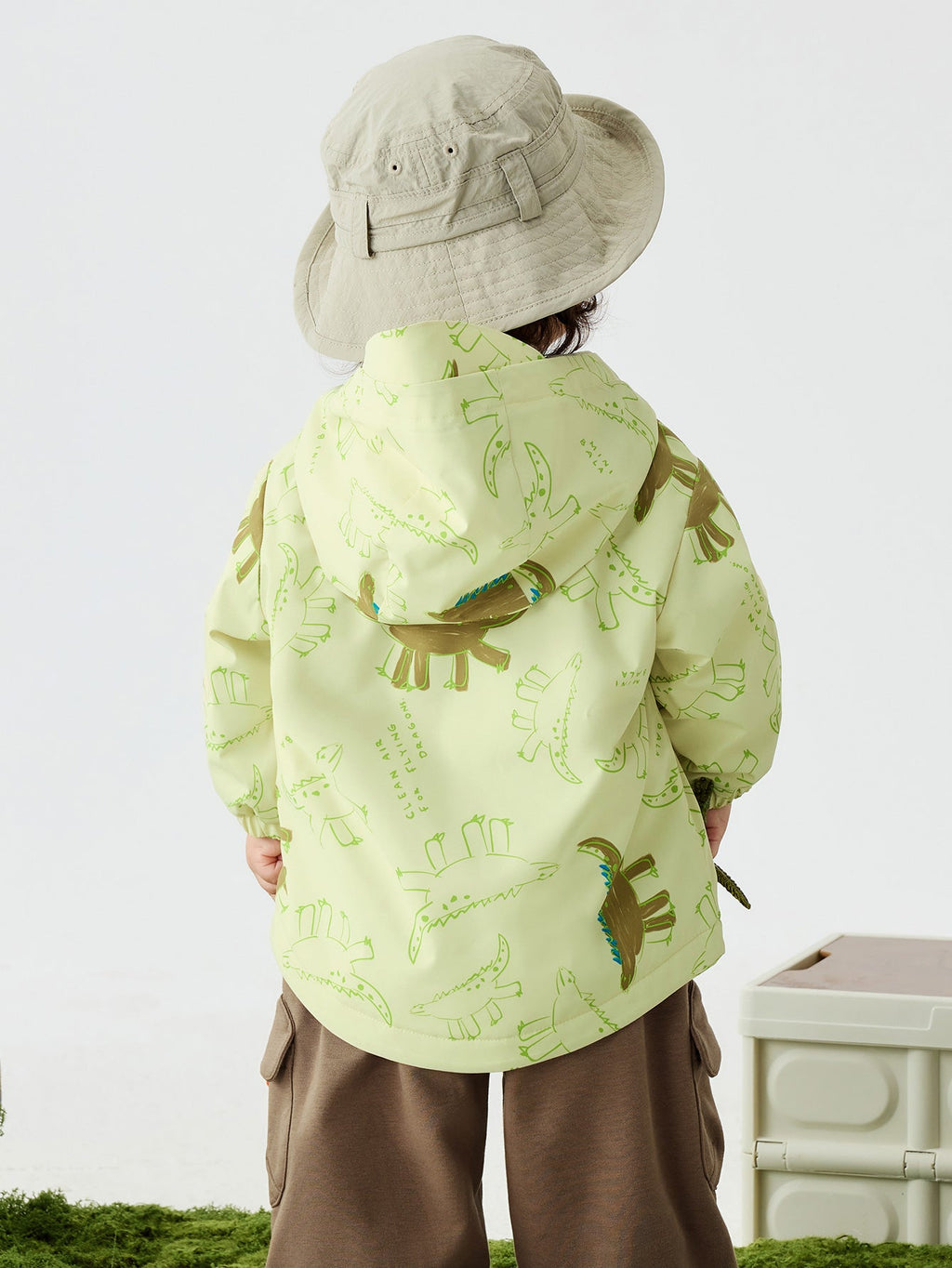 Baby Unisex New Chinese style three-proof anti-humidity and cold-keeping warm plush hooded jacket