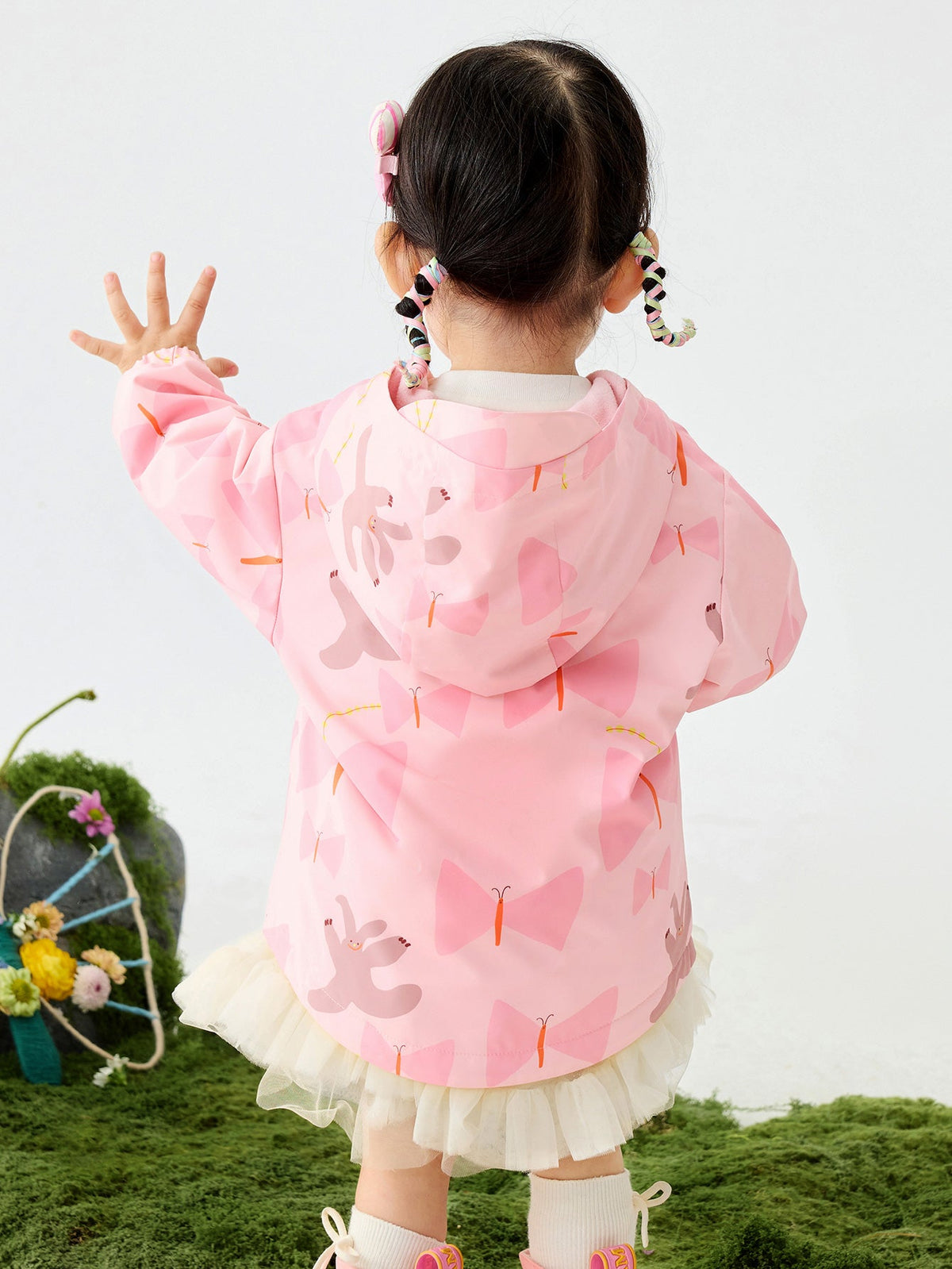 Baby Unisex New Chinese style three-proof anti-humidity and cold-keeping warm plush hooded jacket