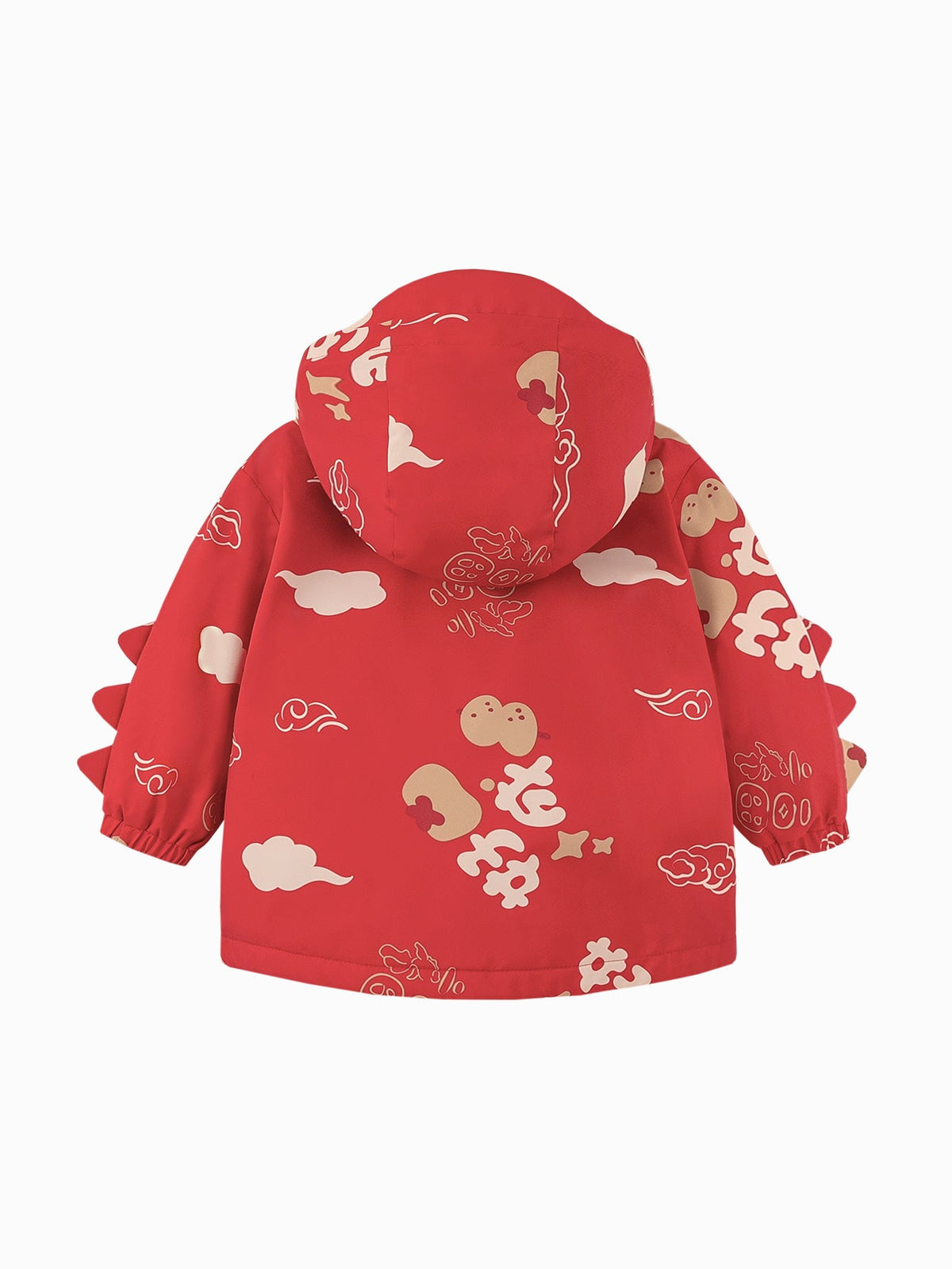 Baby Unisex New Chinese style three-proof anti-humidity and cold-keeping warm plush hooded jacket