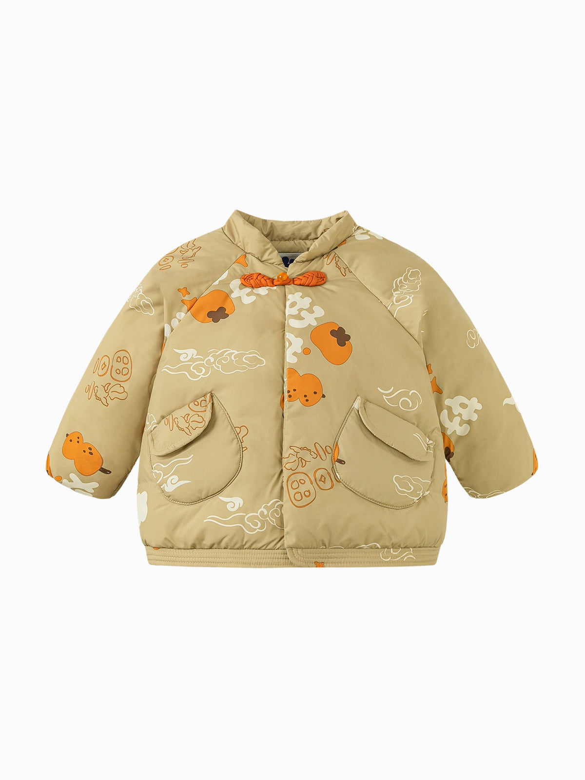 Baby Unisex New Chinese New Year Greetings Waterproof and Oil-proof Cotton Jacket