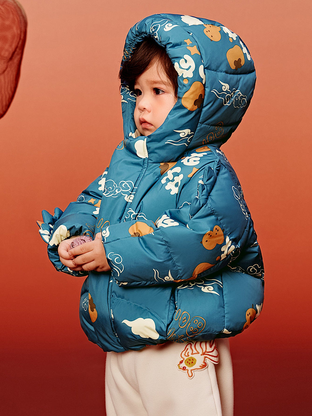 Baby Unisex New Chinese New Year Greetings Dress Waterproof and Oil-proof Down Jacket Winter