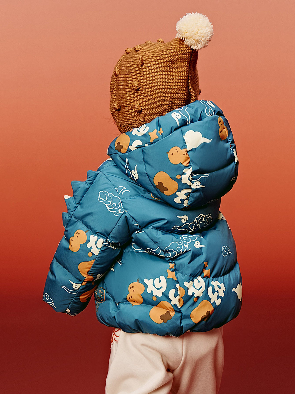 Baby Unisex New Chinese New Year Greetings Dress Waterproof and Oil-proof Down Jacket Winter