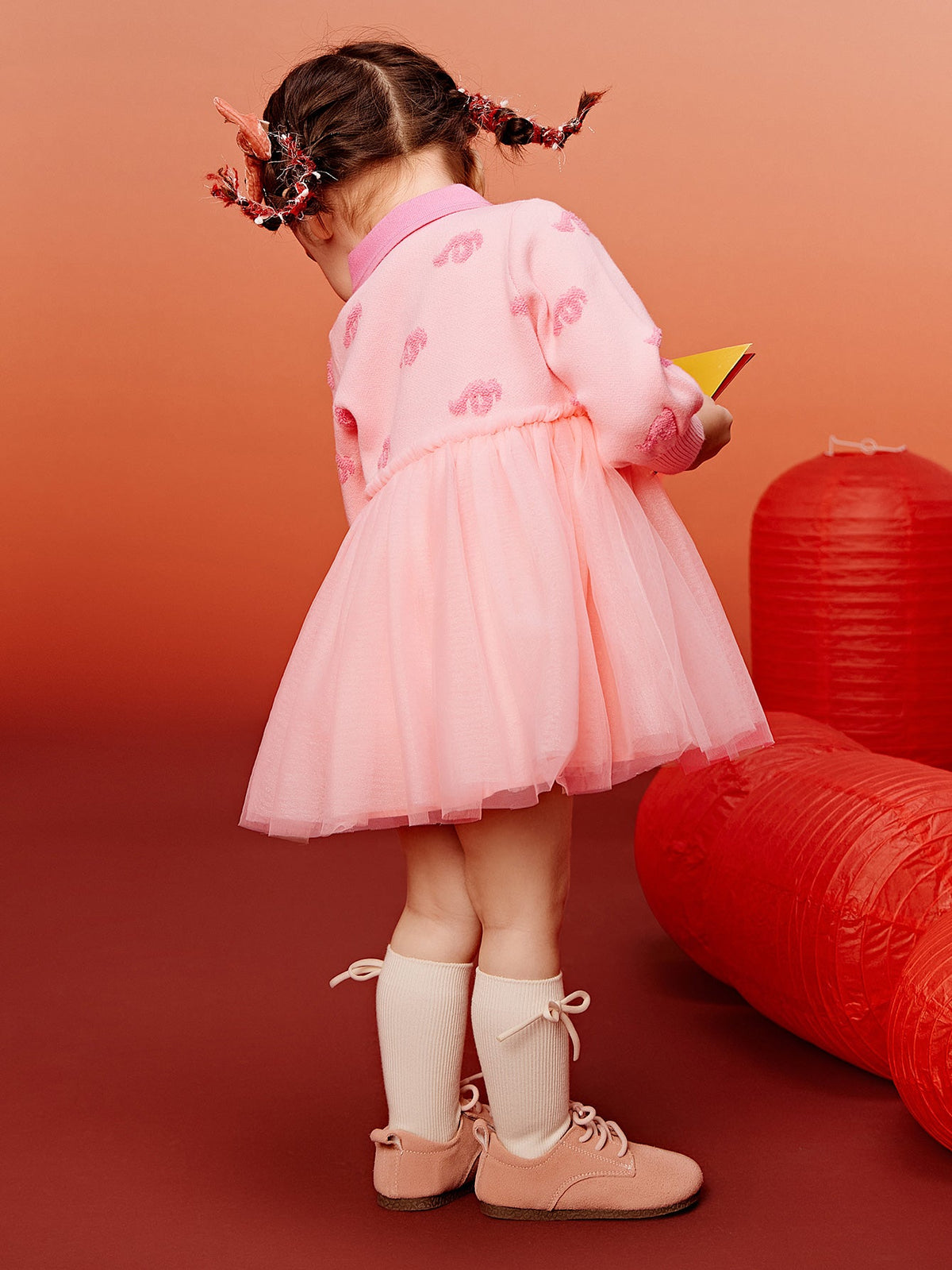 Baby Girl New Year's season patriotic style knitted dress