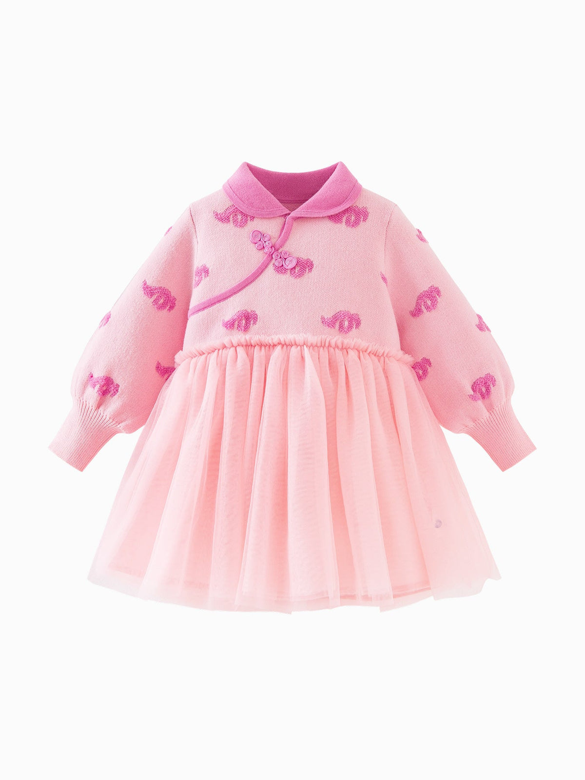 Baby Girl New Year's season patriotic style knitted dress