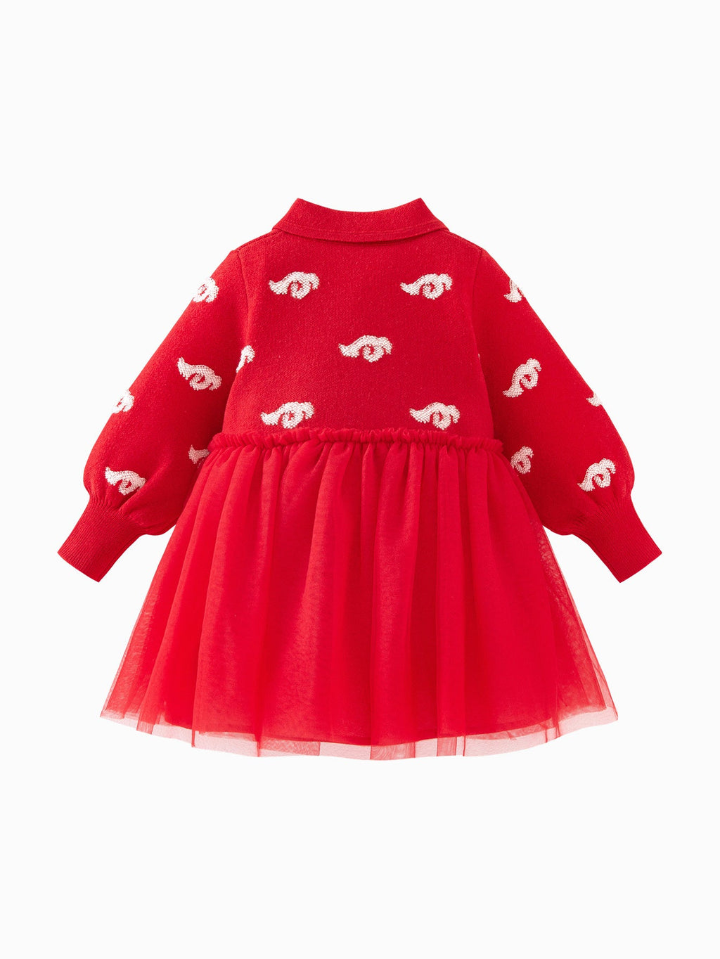 Baby Girl New Year's season patriotic style knitted dress