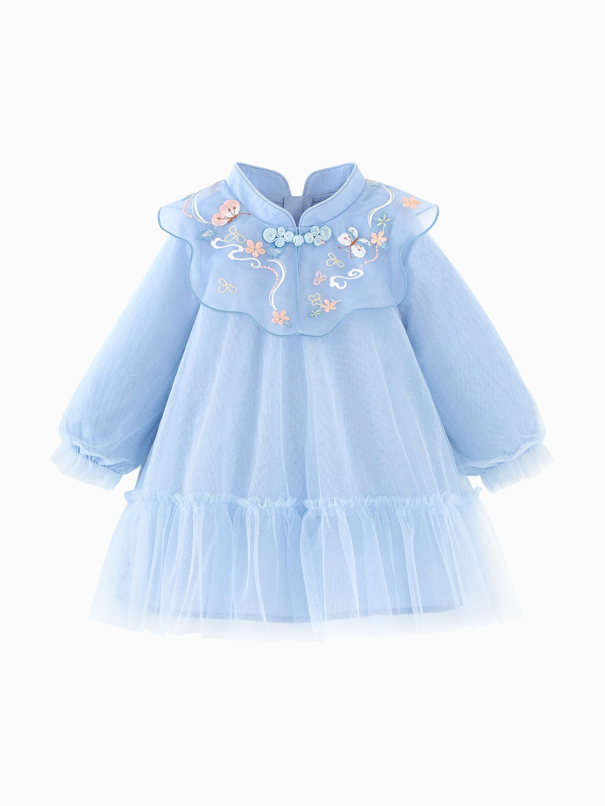 Baby Girl Chinese Style Sweet Mesh Dress