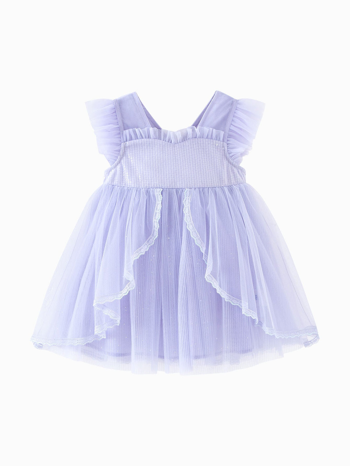 Balabala Casual Girls Butterfly Short-sleeve Tulle Dress