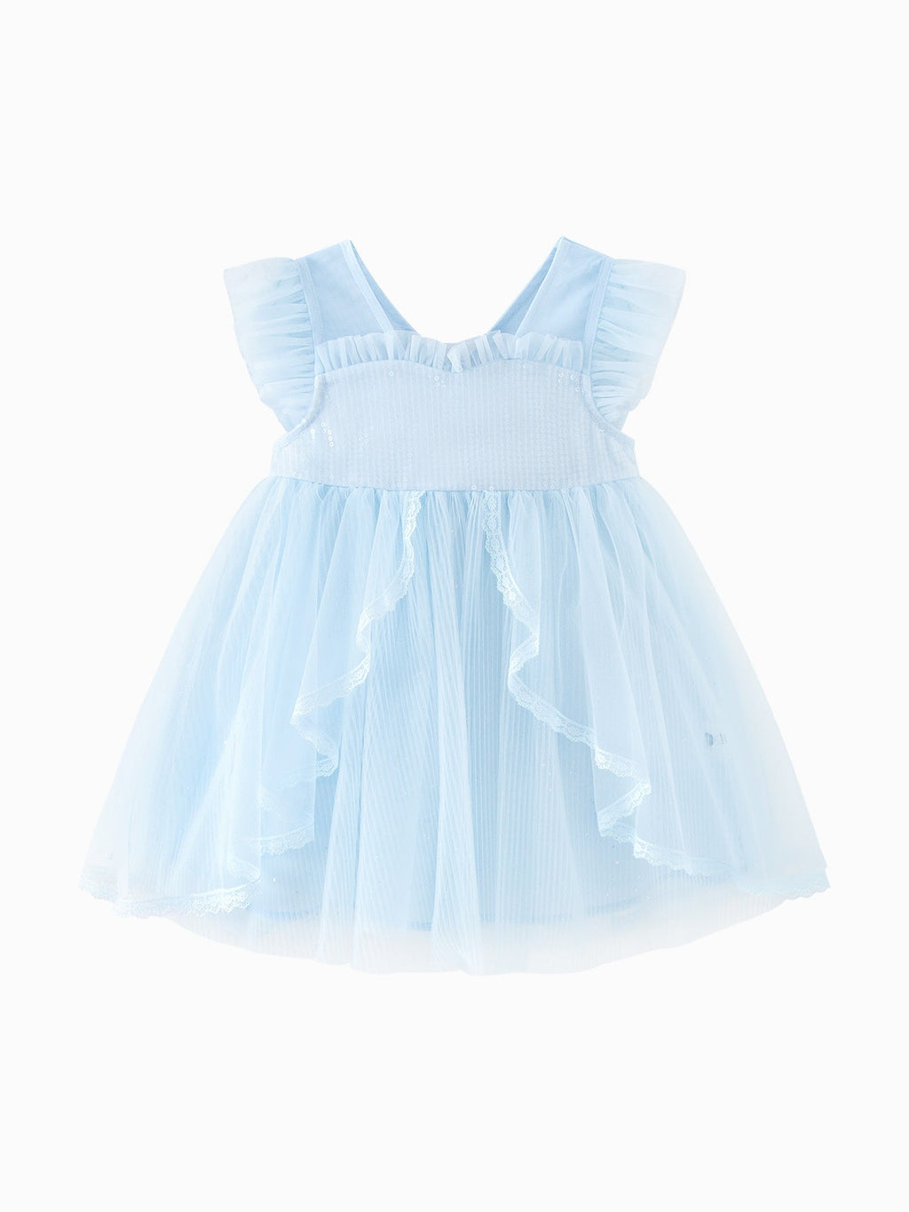 Balabala Casual Girls Butterfly Short-sleeve Tulle Dress