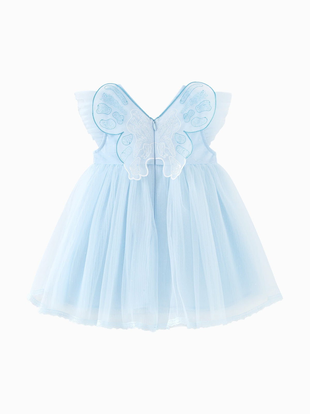 Balabala Casual Girls Butterfly Short-sleeve Tulle Dress