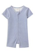 Blue Rib Zip Romper