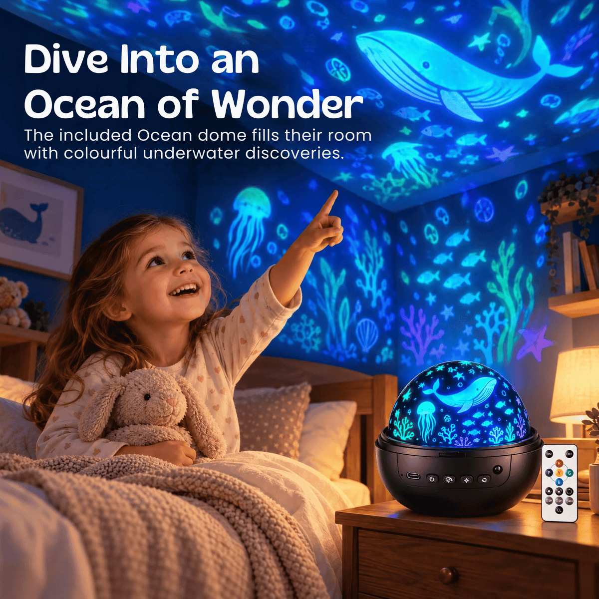 TibaToes™ StarryGlow Projector Night Light