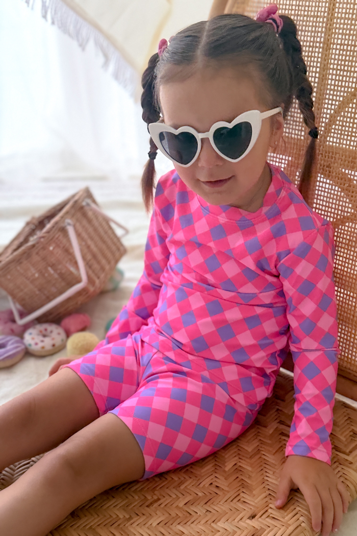 Lilac Check Rash Vest