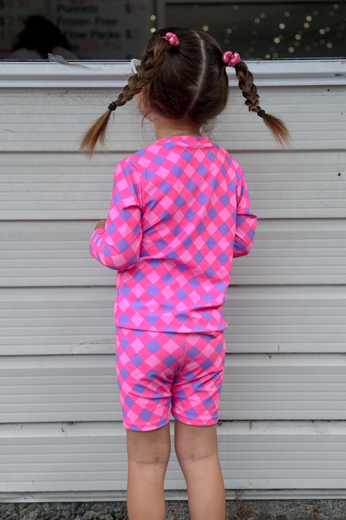 Lilac Check Swim Short