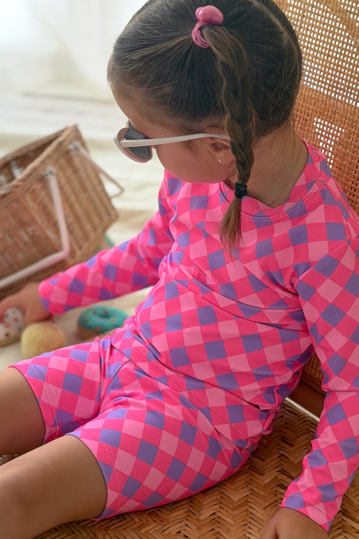 Lilac Check Swim Short