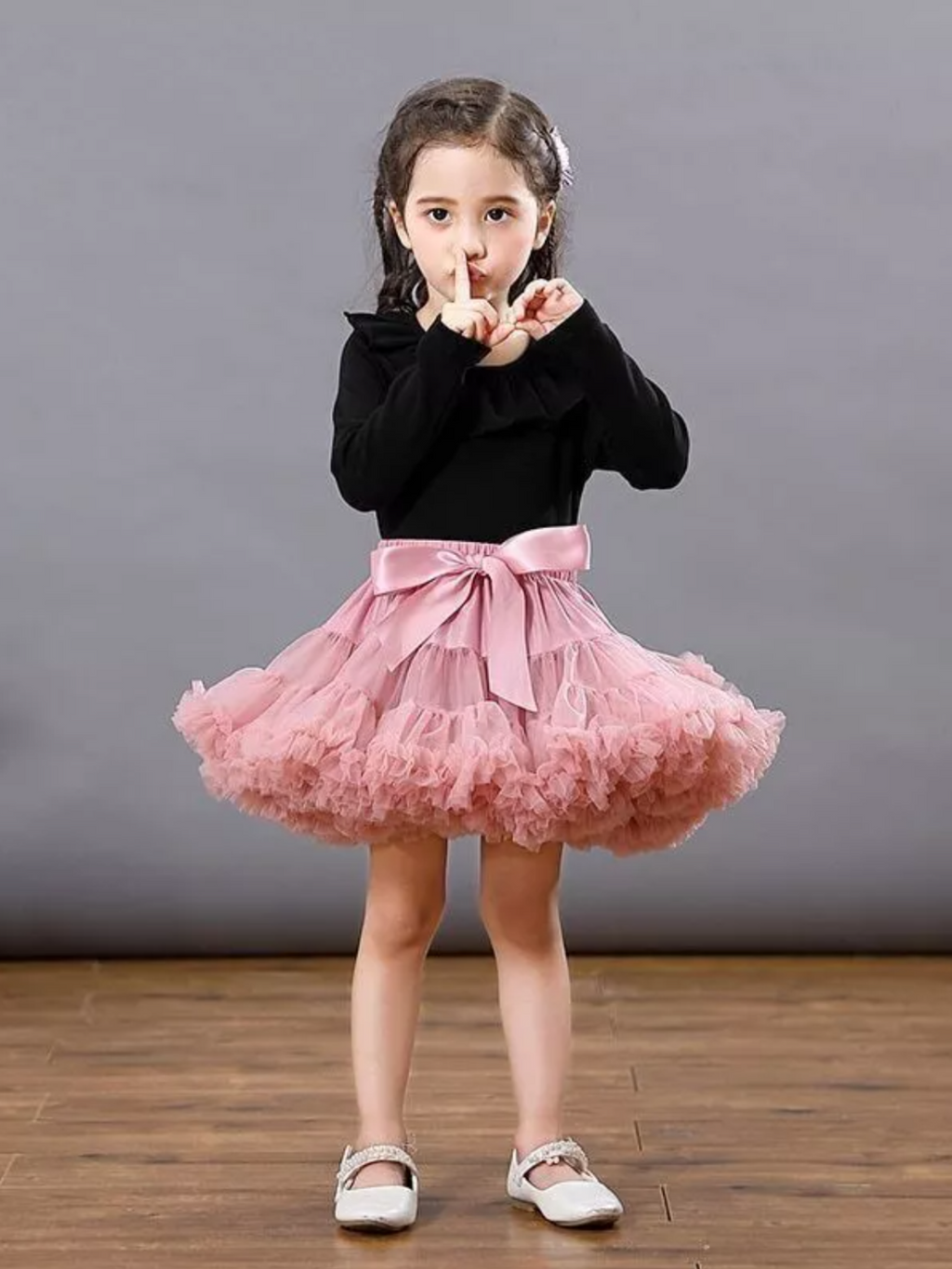 Adorable Fluffy Tulle Tutu Skirt with Satin Bow