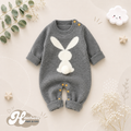 The Alex - Baby Rabbit Knitted Romper Long Sleeve Crew Neck Newborn Boy Girl Outfit