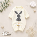 The Alex - Baby Rabbit Knitted Romper Long Sleeve Crew Neck Newborn Boy Girl Outfit
