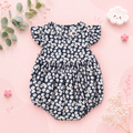 The Catalina - Baby Girl Floral Ruffle Sleeve Classical Round Back Button Bodysuit
