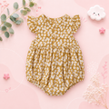 The Catalina - Baby Girl Floral Ruffle Sleeve Classical Round Back Button Bodysuit