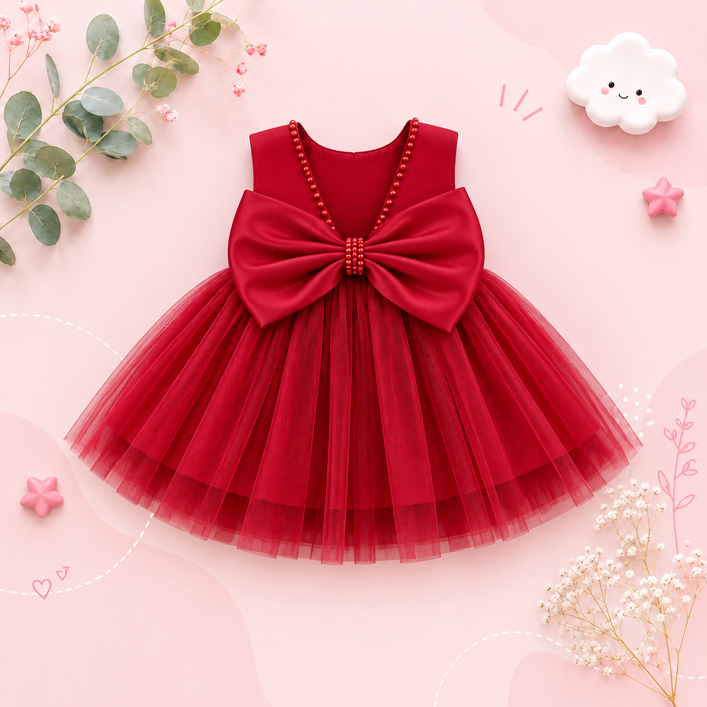 The Aya - Newborn Baby Girl Floral Party Dress Elegant Ball Gown Style