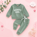 The Chloe - Baby Girl "Daddy's Girl" Letters Print Long Sleeve Sweatshirt Tops Elastic Waist + Pants