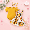 The Alejandra - Baby Girl Cartoon Bear Heart Dress with Red Bodysuit Summer Outfit