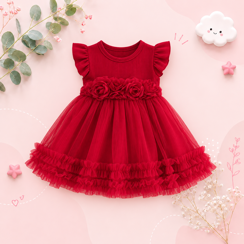 The Andie - Baby Girl Fairy Tutu Princess Dress Summer Birthday Party Outfit