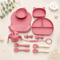 The Basil - Baby Silicone Feeding Set 13PCS Suction Bowl Plate Straw Cup & Utensils