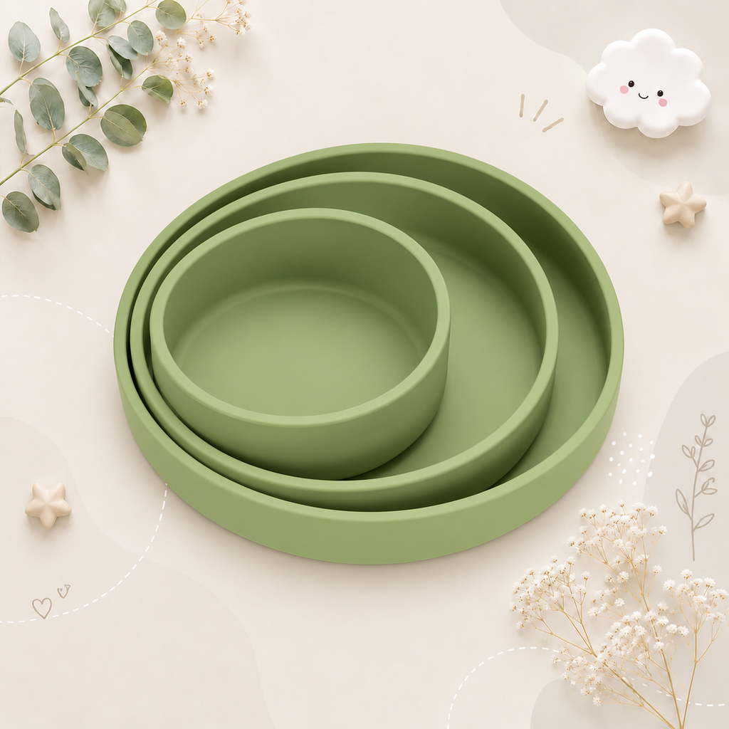 The Artemis - Baby 3PCS Weaning Feeding Set Plate Bowl & Utensils Toddler Tableware BPA Free